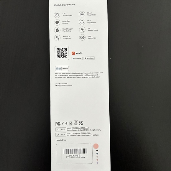 BRAND NEW TOOBUR Smart Watch w/ Alexa Built-in, 1.8" Compatible Android & iOS - Picture 3 of 6